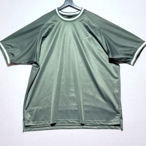 Vintage 90s Nike Mesh‎ Swoosh T Shirt Adult 2XL Sage Green Athletic. #601